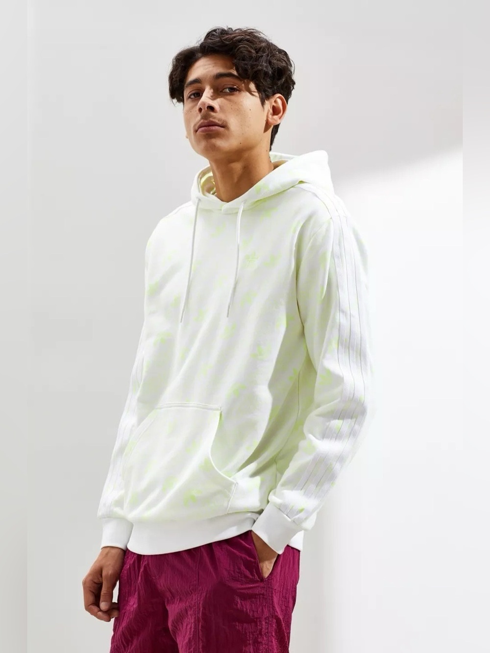 adidas Mono Graphic Allover Print Hoodie Sweatshirt Medium